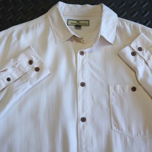 Tommy Bahama White Silk Button Up Shirt